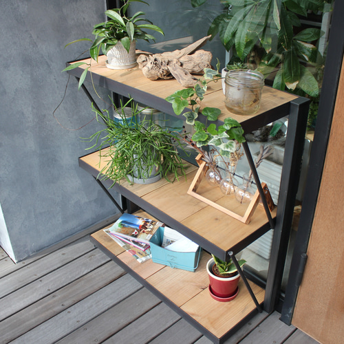 アイアン製の3段シェルフラック『wash up shelf-ruck』 玄関