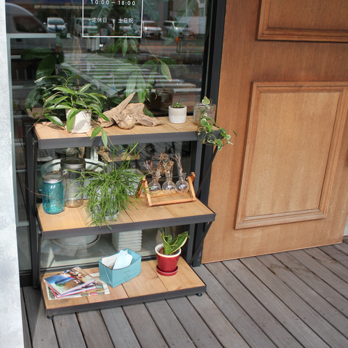 アイアン製の3段シェルフラック『wash up shelf-ruck』 玄関