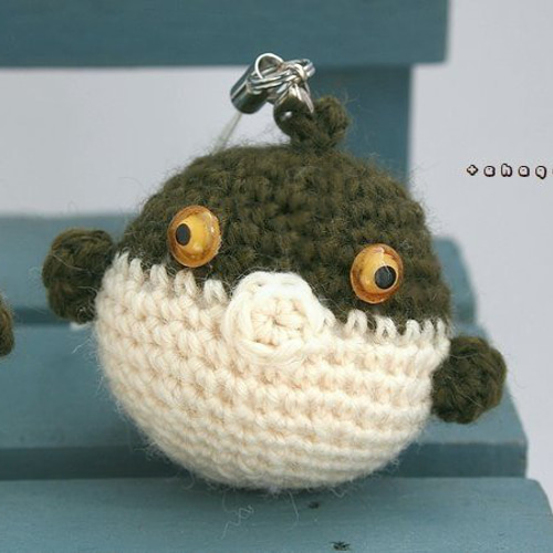 no.2197 Fugu Strap (フグのストラップ) あみぐるみ ehagote 通販