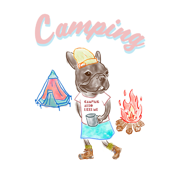 キャンプフレブル Tシャツ　woman　女性　メッセージ　お出かけ T　親子コーデ　キャンプ　 5枚目の画像