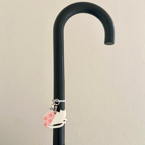 猫ちゃん 和風 傘マーカー アンブレラマーカー 傘チャーム 白猫