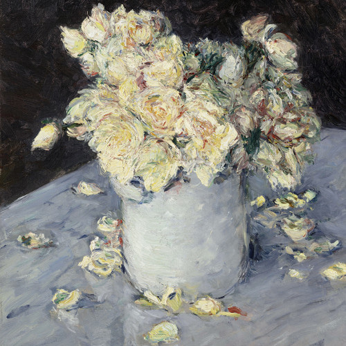 NO.391】白色の薔薇の花瓶の絵画フラワーアートポスター☆上品