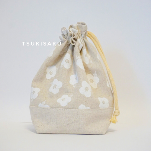 全17種類から選べる》マチがたっぷりなナチュラル素材の巾着袋｜コップ