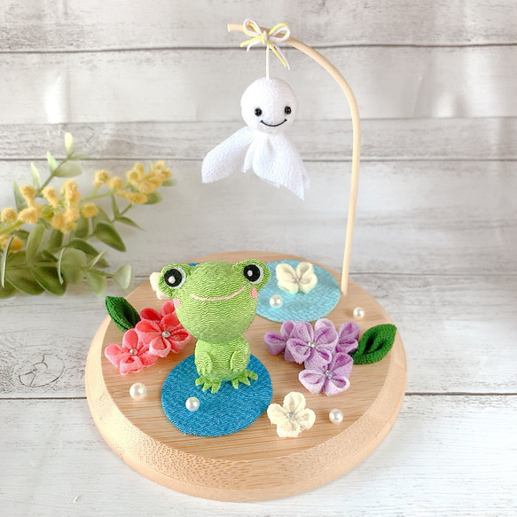 SOLD】《受注製作》梅雨 カエル てるてる坊主 アジサイ 紫陽花
