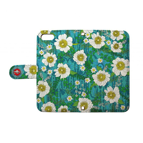 1056C008[Seri's illustration]flower pattern スマホケース 全機種対応 手帳型 1枚目の画像