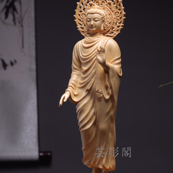 釈迦牟尼仏  釈迦如来  木製仏像   木彫り  置物  彫刻   仏教工芸品 4枚目の画像
