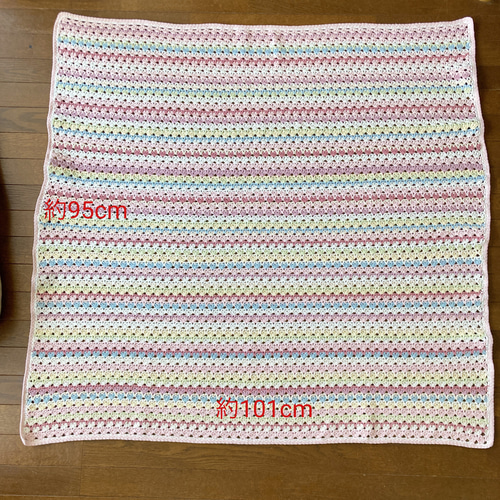 即購入⭕️ アフリカンモチーフブランケット ひざ掛け パステル系 手編み 即購入⭕️ アフリカンモチーフブランケット ひざ掛け パステル