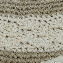 生成り綿麻手編みバケツトートバッグ　松編み　 9枚目の画像