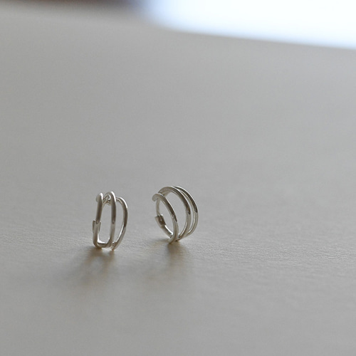 トリプル シルバー925 フープ ワンタッチ ピアス H1-10 ピアス（フープ