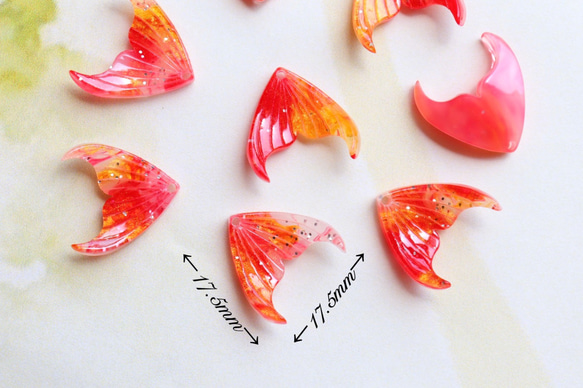 オリジナル新作★金魚の尾びれ　金魚のしっぽ　アセテートパーツ　 2枚目の画像