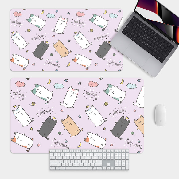 Cat Sky 大型マウスパッド プレイスマット デスクマット 70*40 / 60*35 PU011 4枚目の画像