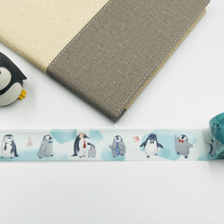 【和紙テープ】日本霧面和紙紙膠帶-領結企鵝 第1張的照片