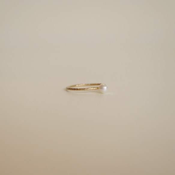 14KGF淡水珍珠閃光戒指 第3張的照片