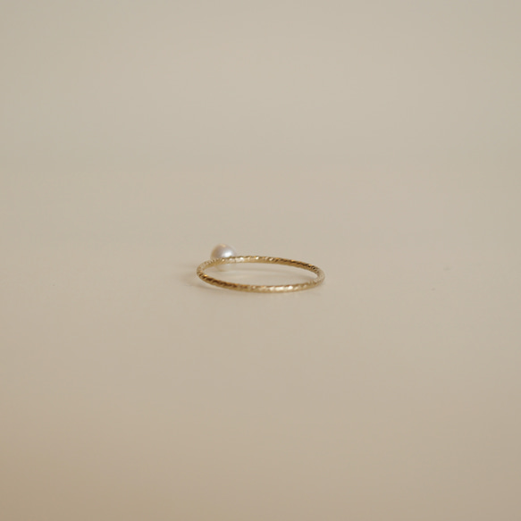 14KGF淡水珍珠閃光戒指 第4張的照片