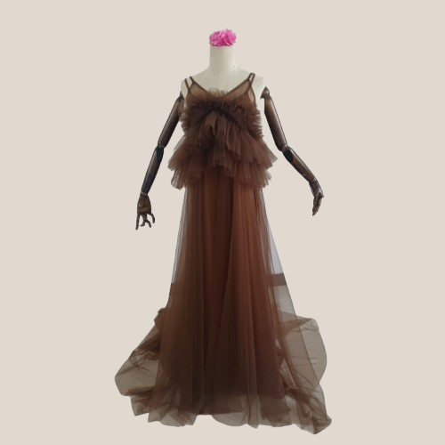 パーティードレス キャミソール ツーピース コーヒーの色 デザイン感 前撮り 妊婦 2次会 27,160円