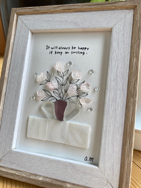 シーグラスアート 豪華天然石シーグラスflower artෆ⸒⸒ その他