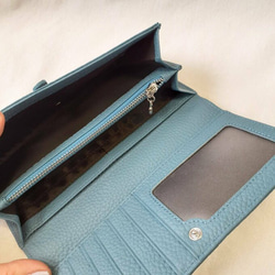 【本革】シルバーカラーのベルト風デザイン長財布／ギフト プレゼント コンパクト お財布　GWMC-MA033 11枚目の画像