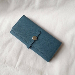 【本革】シルバーカラーのベルト風デザイン長財布／ギフト プレゼント コンパクト お財布　GWMC-MA033 6枚目の画像