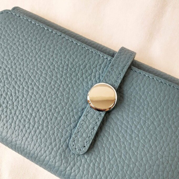 【本革】シルバーカラーのベルト風デザイン長財布／ギフト プレゼント コンパクト お財布　GWMC-MA033 12枚目の画像