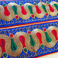 0.5m〜 インド刺繍 テープ チロリアンテープ カラフル チチカカ エスニック 民族衣装 6枚目の画像