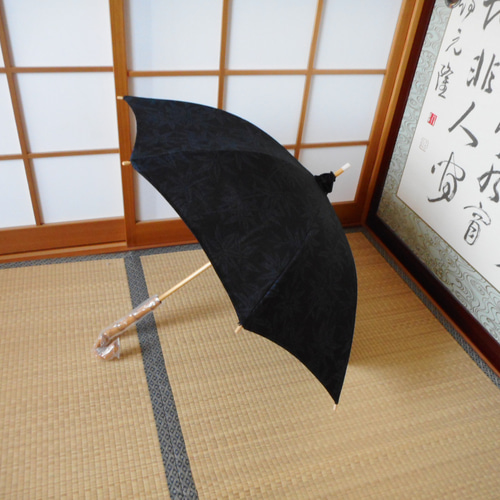 結城紬日傘 真綿結城紬の反物で日傘（傘袋付き 傘・日傘 MICHI 通販