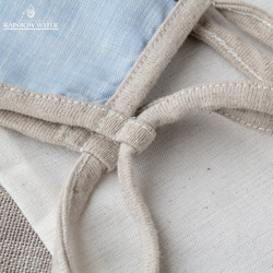 LINEN100% キッズ リネンマスク（フィルターポケット&ノーズワイヤー付き）/ LIGHT BLUE 3枚目の画像