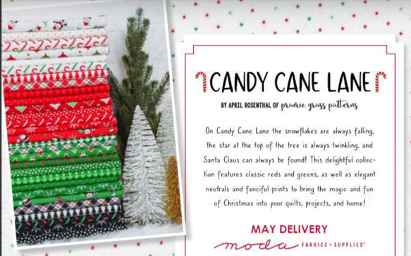 「Candy Cane Lane」moda Charm Pack (42枚）April Rosenthal　クリスマス 3枚目の画像