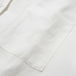 我想讓你每天都穿著這件舒適的單品 棉麻開領襯衫 白色 220511-1 第6張的照片