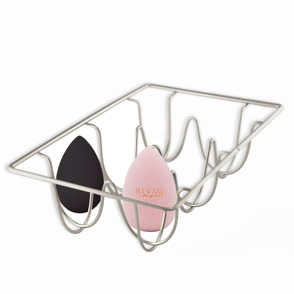 Glossy Silver Makeup Sponge Rack 3枚目の画像