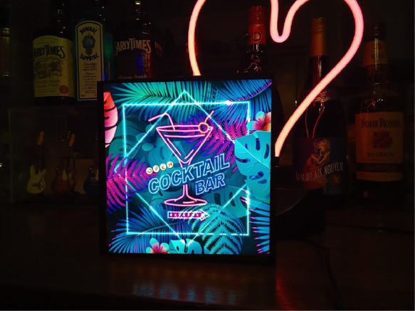 カクテルバー カフェ パブ スナック ハワイ トロピカル カクテル 酒 ランプ 看板 置物 ハワイアン雑貨 LEDライト 5枚目の画像