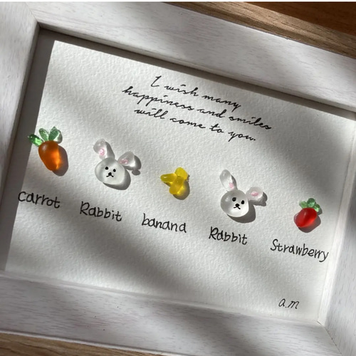 シーグラスアート うさちゃんparadiseෆ⸒⸒ その他アート Jupiter