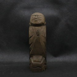 仏像 円空仏 木彫 善財童子（16cm 着色 jk2914） 2枚目の画像