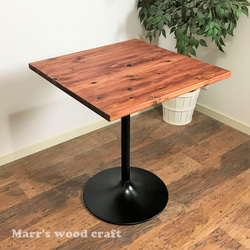 国産杉の無垢材カフェテーブル 60x60cm オイル仕上げ チェリー色 国産杉の無垢材カフェテーブル 60x60cm オイル仕上げ チェリー色