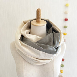 ♡日本製造♡高品質雙層紗布柔軟夢幻的圍脖♡雙色（石灰x香草奶） 第12張的照片
