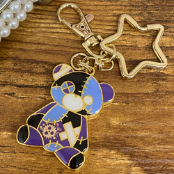 ツギハギくまのキーホルダー(purple) キーホルダー Blue clair 通販