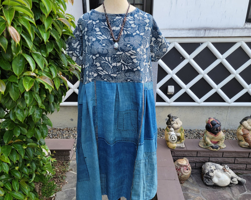 マロン 綿 反物 まとめ売り 着物 洋服 ワンピースリメイクBM-5128 着物リメイク ワンピース 銘仙 | FLOWER & BOWL