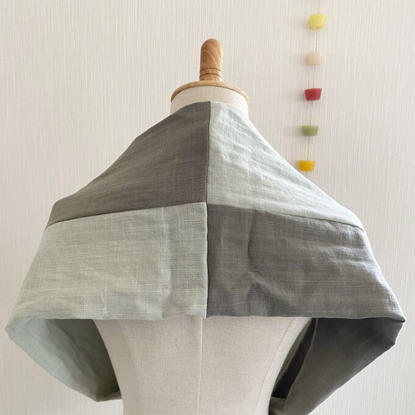 ♡日本製造♡優質雙層紗布柔軟夢幻的圍脖♡披肩♡雙色（薄荷綠x石灰） 第3張的照片