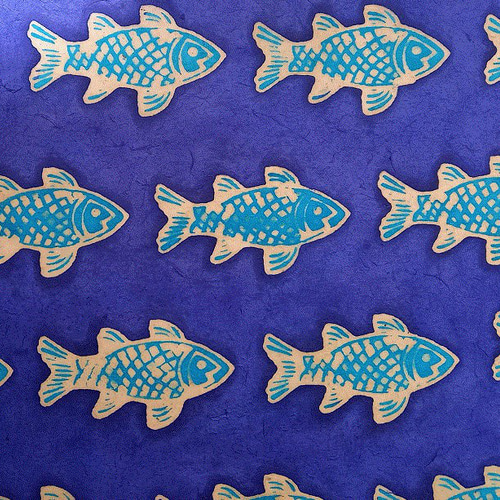 Creema限定で送料無料!】天然の蓮の葉とネパール手漉き和紙の両面