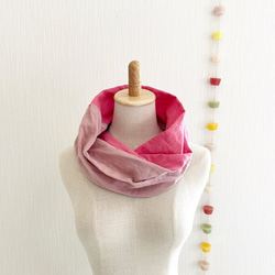 日本製造♡柔軟的春夏圍脖，採用優質雙層紗布製成♡雙色（暗粉色x玫瑰粉色）櫻花粉色 第5張的照片