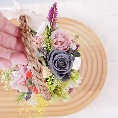 プリザーブドフラワー＆ドライフラワーのバスケット