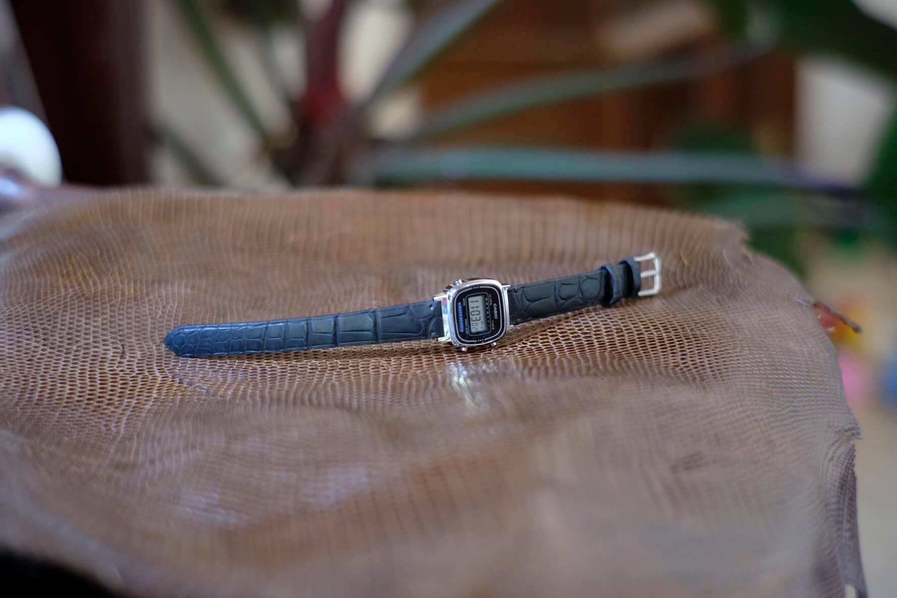 CASIO STANDARD WATCH STRAPS カシオ スタンダード 高級ワニ革時計ベルト