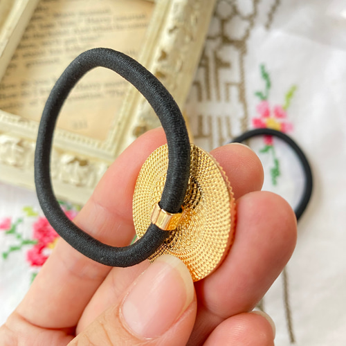 レジン加工皿/ヘアゴム/レジン土台/レジンフレーム/丸/2個 その他素材