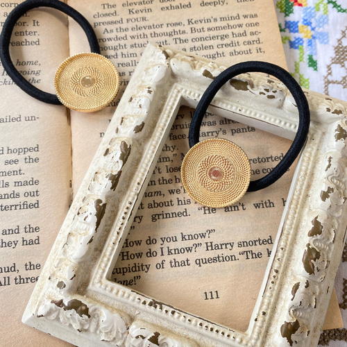 レジン加工皿/ヘアゴム/レジン土台/レジンフレーム/丸/2個 その他素材