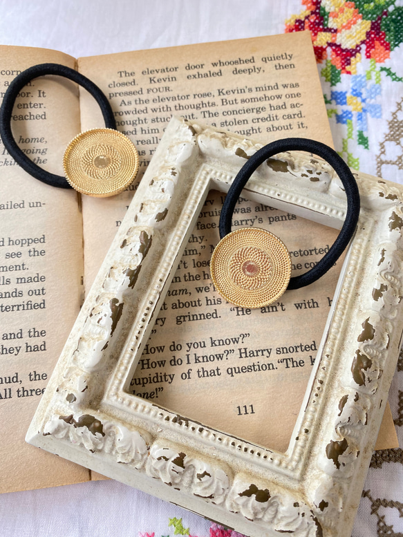 レジン加工皿/ヘアゴム/レジン土台/レジンフレーム/丸/2個 その他素材