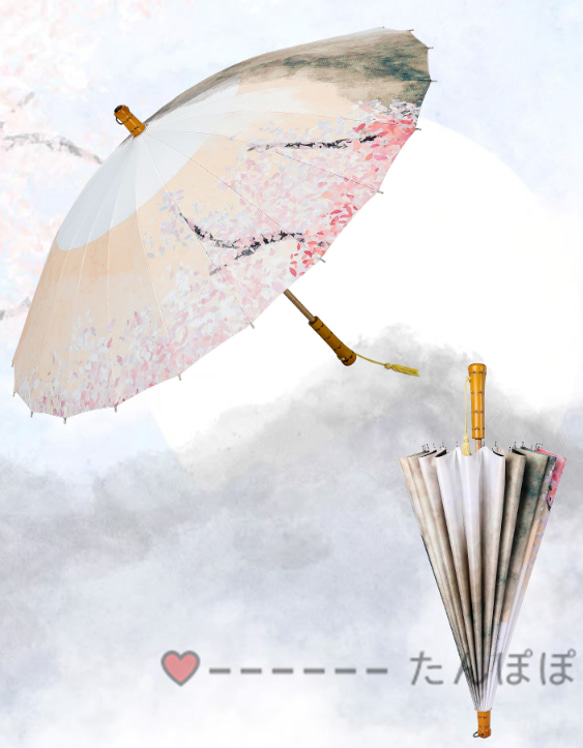 新品未使用 美品 梅雨 花柄長傘 晴雨兼用の傘 頑丈な24本骨 傘・日傘 
