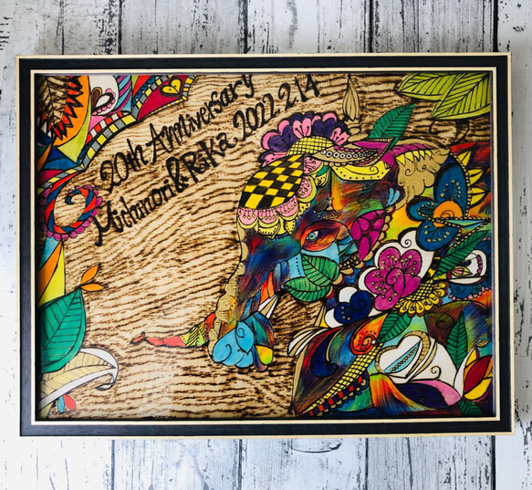 I.handaイニシャル入り絵画 額入り