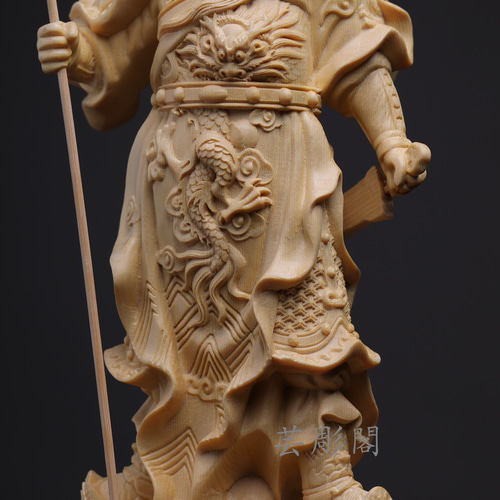 関公聖君 仏像 仏教美術 招福開運 仏教仏像☆黒檀木 関公聖君 武財神 関公像 関羽 仏教美術 招福