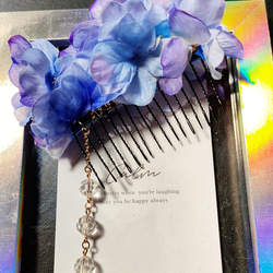 紫陽花の髪飾り　コーム 5枚目の画像