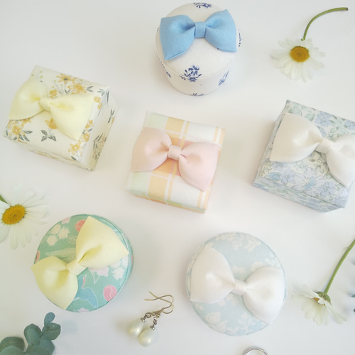 アンティーク 花柄 花籠 リボン カルトナージュ ボックス お値下げ