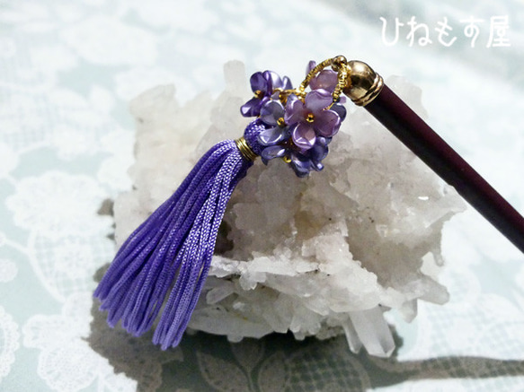 紫丁香花（ライラック）のかんざし　B 3枚目の画像